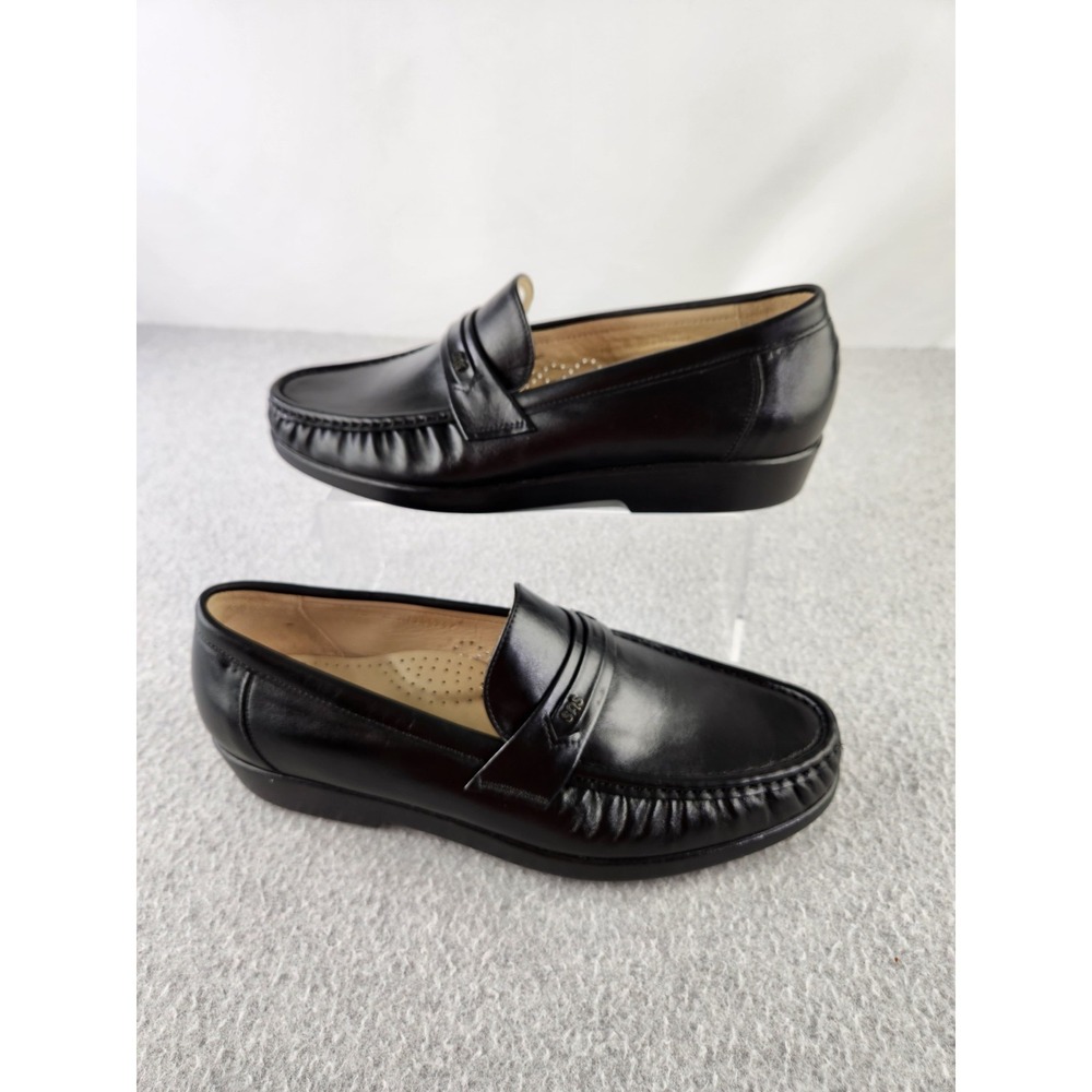 SAS Ace Mens Black Leather Loafers Moccasins Hand Sewn Dress Shoes USA SZ 10 M